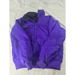 Vintage Columbia Reversible Puffer Jacket Women’s L Purple Nylon Polyester 90s